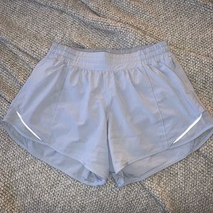 Lululemon “Serene Blue” Hotty Hot Shorts 4”
